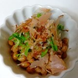 豆苗*鰹節の納豆